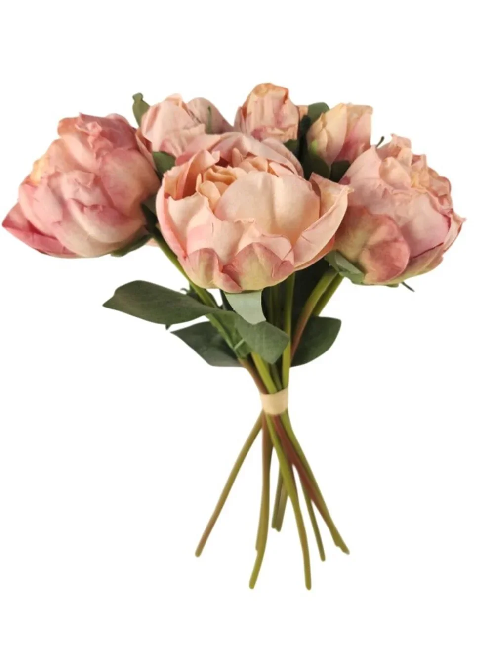 Blush Pink Faux Peony Bouquet Artificial Flowers French Cottage Cottagecore Wedd